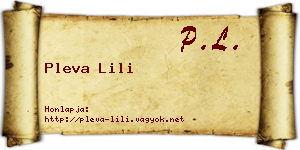Pleva Lili névjegykártya